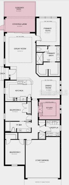 Structural options added include: private study, extended screened patio and lanai, and extended garage forward 4ft.