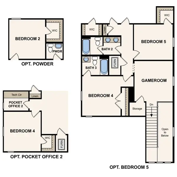 2D floor plan layout of this home in Seminole Palms, Palm Coast, FL (Image 6).