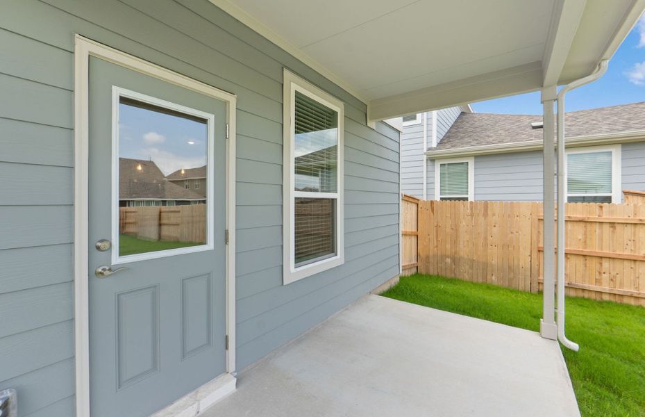 Exterior details and patio area of a home in Patterson Ranch, Georgetown (Image 23). Exterior details and patio area of a home in Patterson Ranch, Georgetown (Image 23).