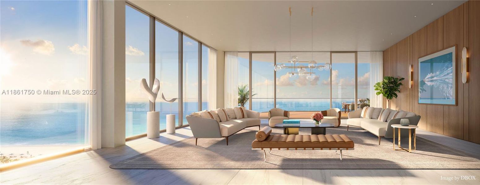 Furnished interior in a model home at St. Regis Residences in Sunny Isles Beach (Image 7).