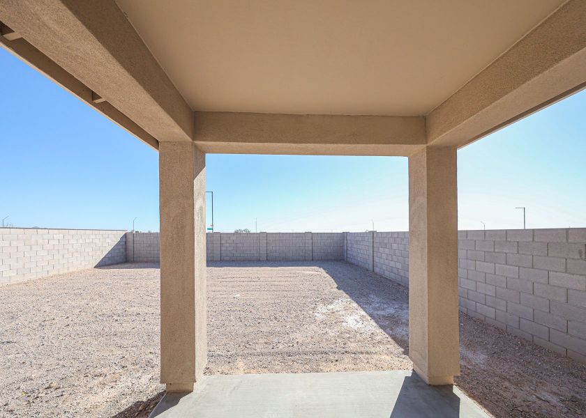 A concrete structure with pillars.