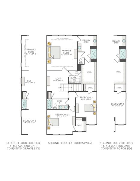 2D floor plan layout of this home in Southbridge, Fort Mill, SC (Image 4).