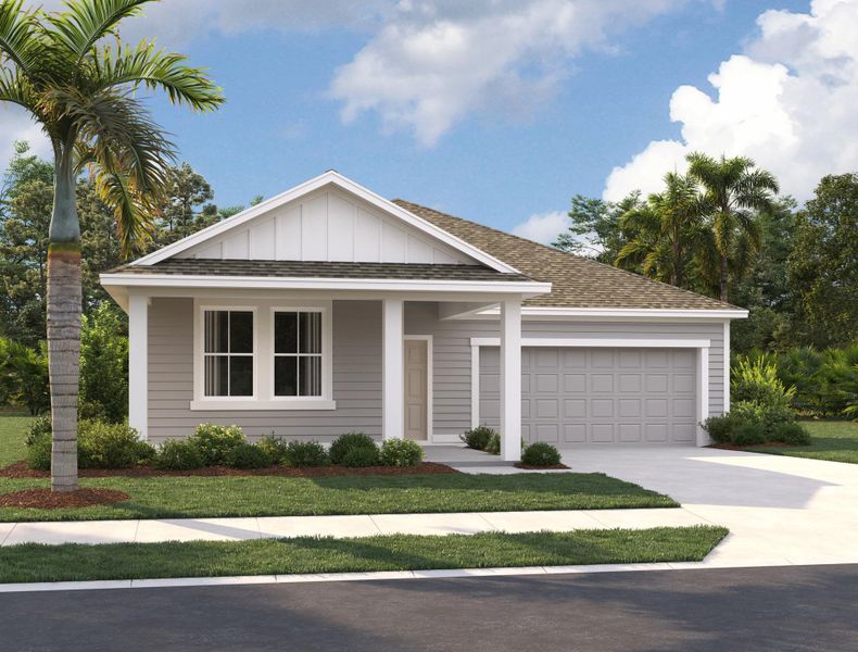 Representative exterior photo of a completed home built from the Douglas II by Ashton Woods in Ellington Traditional, St. Cloud, FL (Image 4).