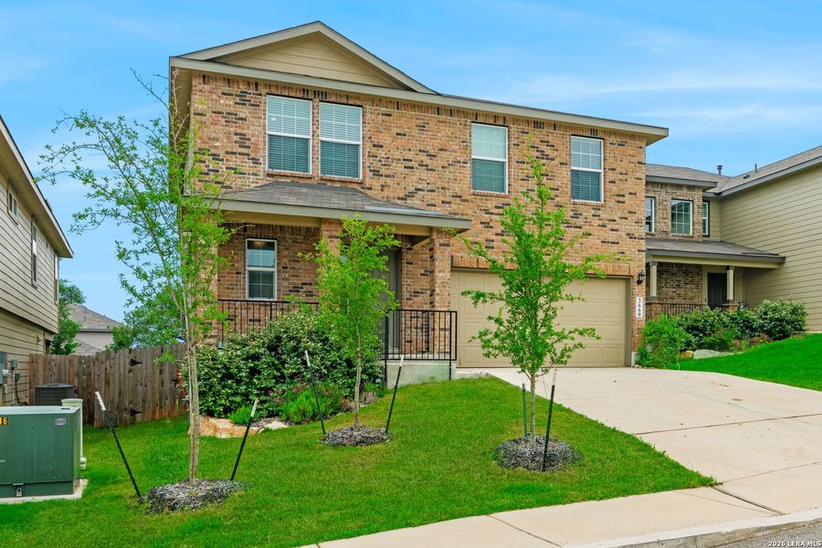 Front exterior of a new home in Copper Canyon, Bulverde, TX, highlighting curb appeal (Image 17).
