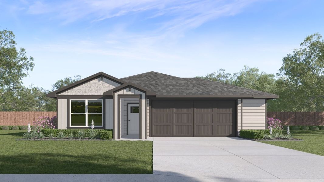 Representative exterior photo of a completed home built from the The Gaven by D.R. Horton in Paramount, Kyle, TX (Image 19). Representative exterior photo of a completed home built from the The Gaven by D.R. Horton in Paramount, Kyle, TX (Image 19).