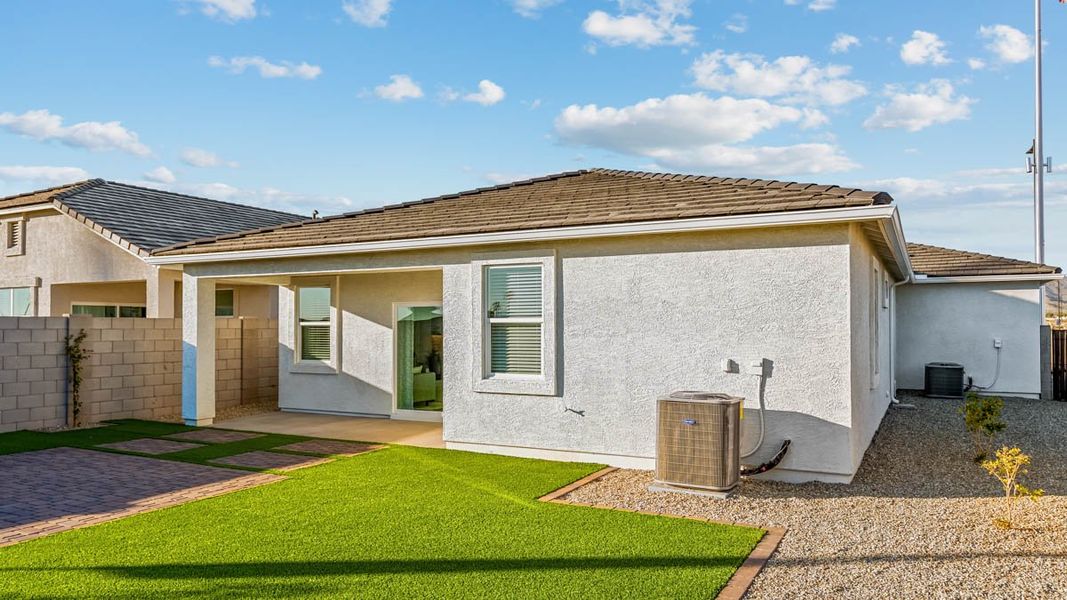 Exterior details and patio area of a home in Desert Moon Estates, Buckeye (Image 21).