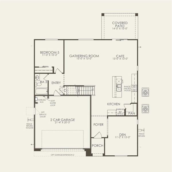 2D floor plan layout for the Visionary by Pulte Homes in Alamar, Avondale, AZ (Image 3).