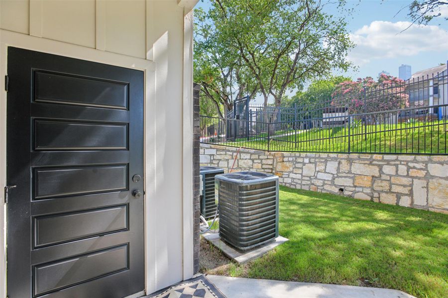 Exterior view of a central AC unit