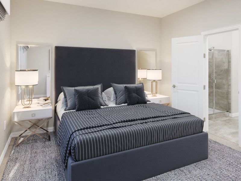 Enjoy the evening in your primary bedroom.