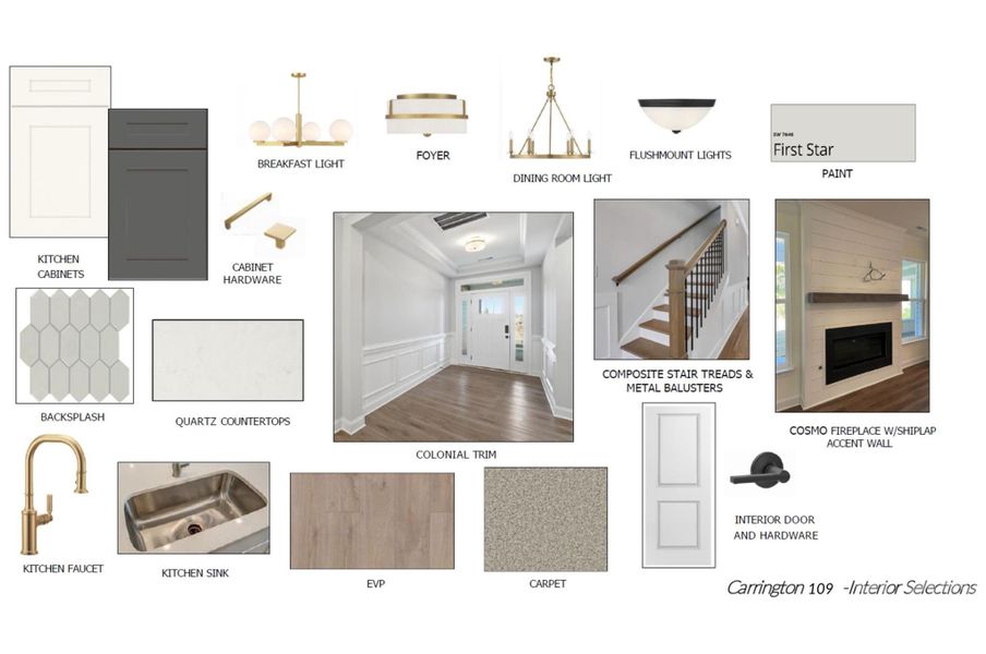 Actual options for homesite 109 Actual options for homesite 109