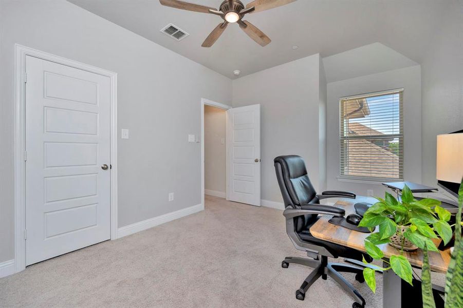 Bedroom 3 currently utilized as a home office!