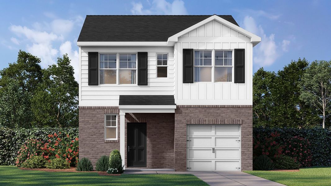 Representative exterior photo of a completed home built from the Evans by D.R. Horton in Rushing Waters Townhomes, North Augusta, SC (Image 5).