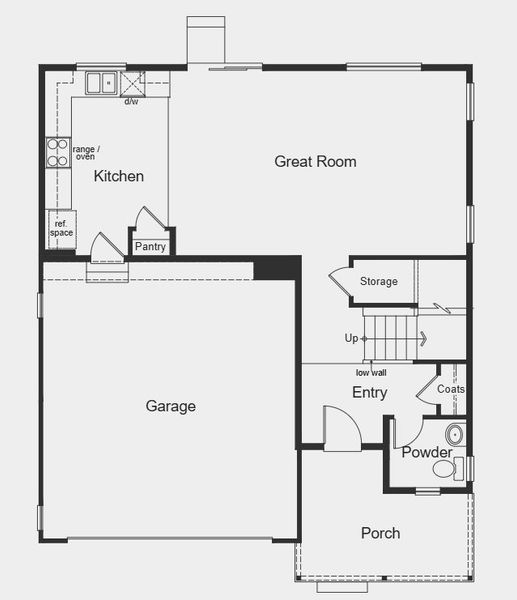 2D floor plan layout for the Plan 1923 by KB Home in The Nest Classic at Canyon Creek, Erie, CO (Image 7).