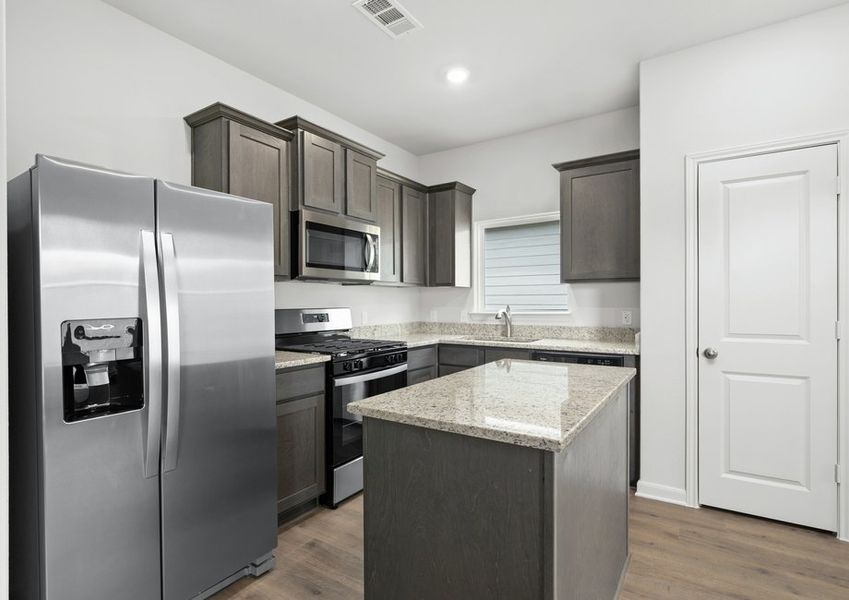 The kitchen of the Sabine has energy-efficient appliances. The kitchen of the Sabine has energy-efficient appliances.
