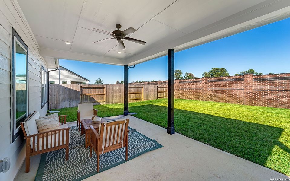 Exterior details and patio area of a home in Morgan Meadows, San Antonio (Image 2). Exterior details and patio area of a home in Morgan Meadows, San Antonio (Image 2).