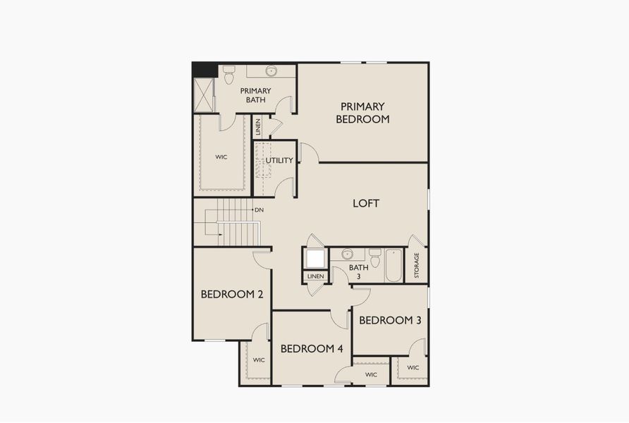 2D floor plan layout for the Supernova by Starlight Homes in Willow Springs, Buda, TX (Image 5).