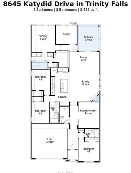 2D floor plan layout of this home in Trinity Falls, McKinney, TX (Image 2). 2D floor plan layout of this home in Trinity Falls, McKinney, TX (Image 2).