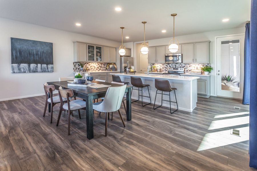 Representative furnished interior of a home built from the Newton by Hartford Homes in Trailside, Timnath (Image 18).
