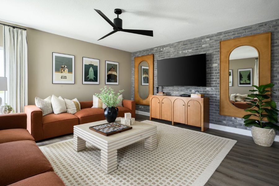 Representative furnished interior of a home built from the Bayport II by Homes by WestBay in Longleaf at Grand Park, Sarasota (Image 8).
