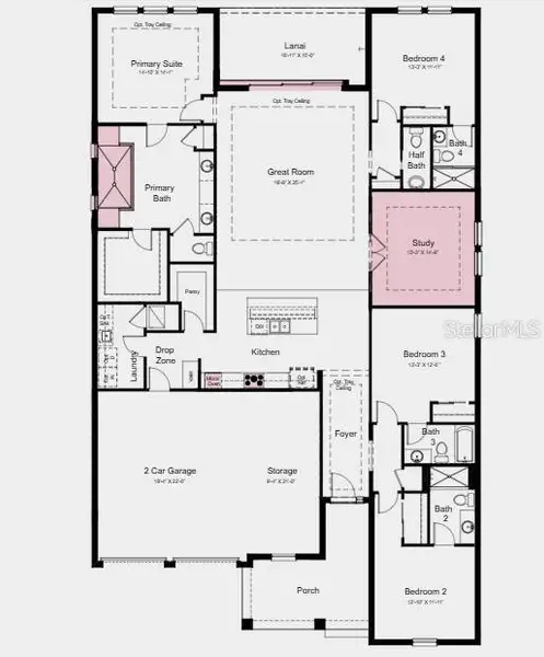 2D floor plan layout of this home in Harvest at Ovation, Winter Garden, FL (Image 2). 2D floor plan layout of this home in Harvest at Ovation, Winter Garden, FL (Image 2).