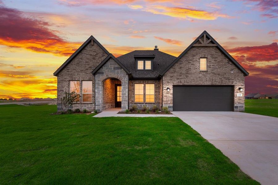 Front exterior of a new home in Fairview Meadows, New Fairview, TX, highlighting curb appeal (Image 24). Front exterior of a new home in Fairview Meadows, New Fairview, TX, highlighting curb appeal (Image 24).