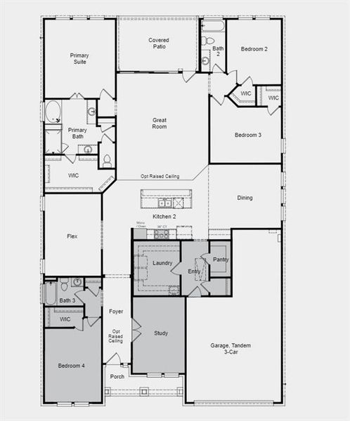 Structural options include: mudset show at bath 3, bed and bath 3 in lieu of study and half bath. mudset show at owner's bath, study in lieu of dining, gourmet kitchen 2, sliding glass doors.