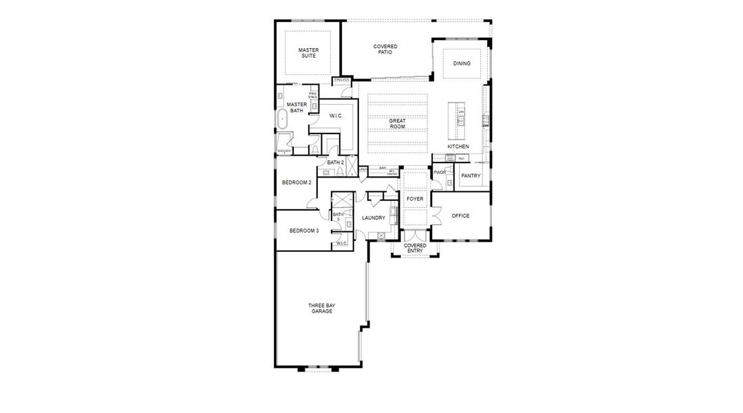 2D floor plan layout for the Bridgewater by GHO Homes in The Reserve at Grand Harbor, Vero Beach, FL (Image 3).
