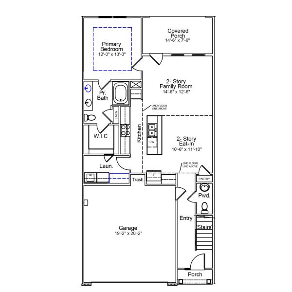 2D floor plan layout of this home in Grand Park, Leland, NC (Image 3).