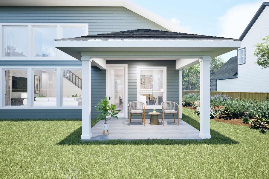 Representative exterior details of a home built from the The Sarita by David Weekley Homes in Beacon Point at Lago Mar - Overlook Collection, Texas City (Image 4).