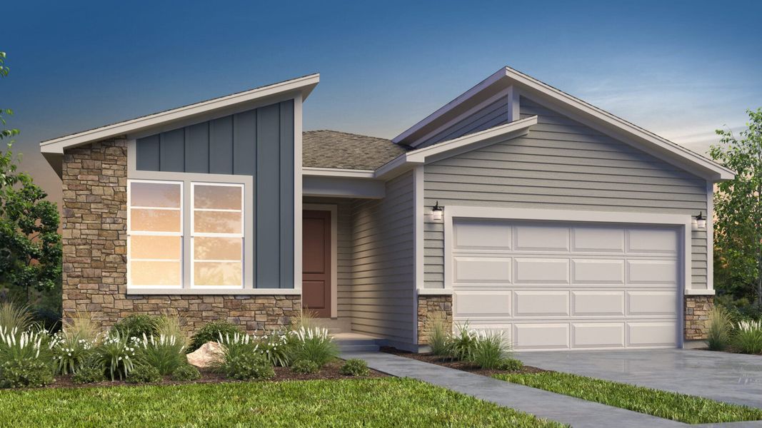 Representative exterior photo of a completed home built from the Lilac by View Homes in Aspen Ranch, Fountain, CO (Image 1).