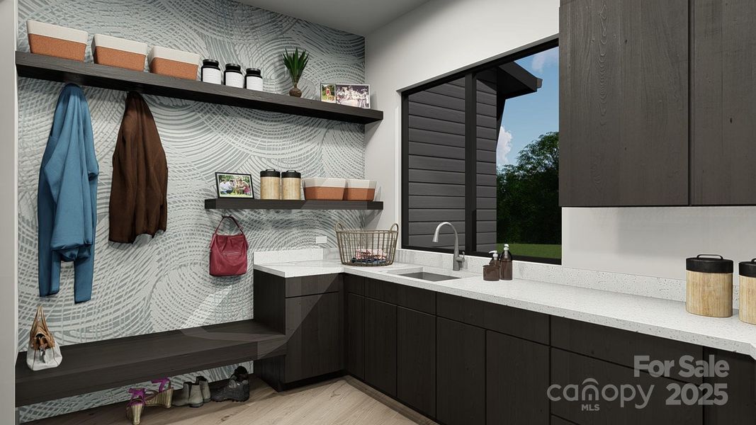 Furnished interior view inside a new home in , Asheville (Image 1).