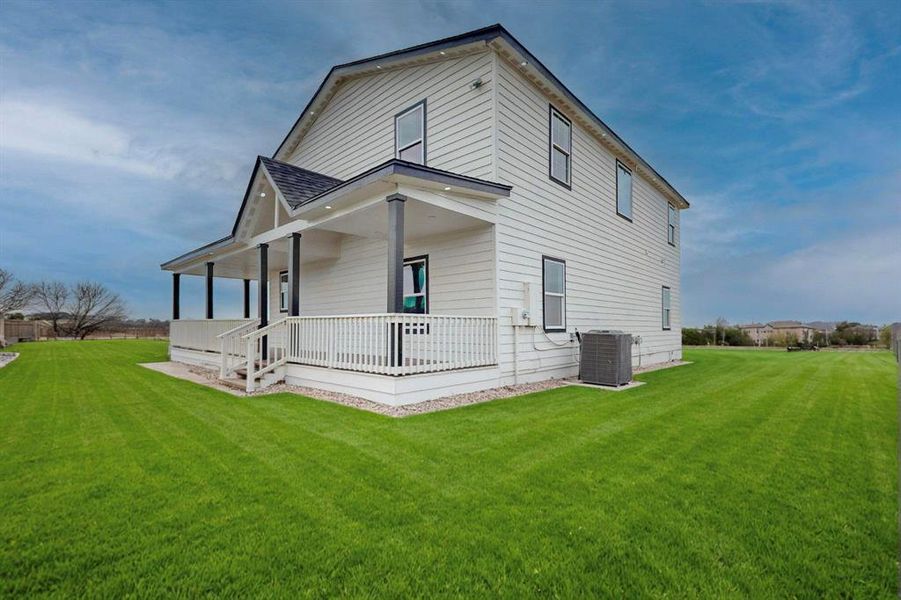 Exterior details and patio area of a home in , Abbott (Image 3). Exterior details and patio area of a home in , Abbott (Image 3).
