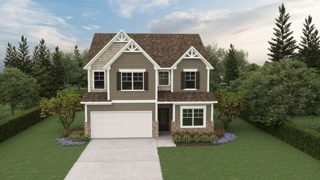 Representative exterior photo of a completed home built from the The Bellwood by Direct Residential Communities in Neely Farm, Covington, GA (Image 6).