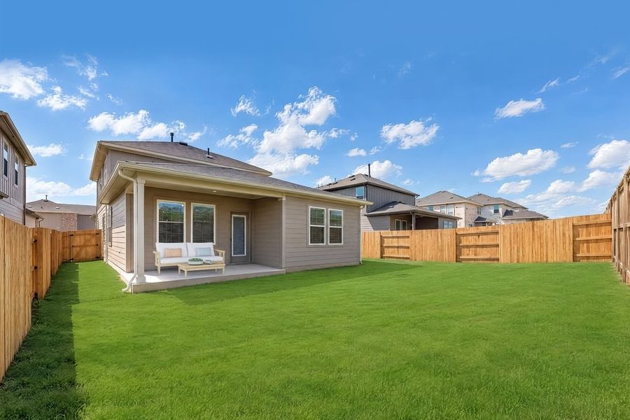 Exterior details and patio area of a home in Sunfield, Buda (Image 4).