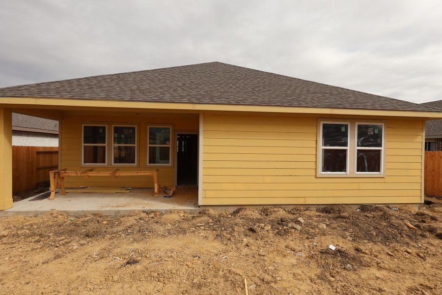 Backyard with covered patio - still under construction!