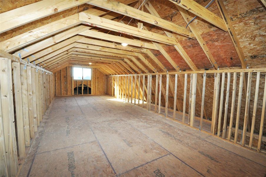 Storage above the 20x40 garage.