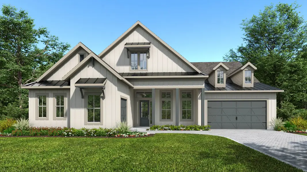 Representative exterior photo of a completed home built from the 3311MC by MasterCraft Builder Group in Madeira, St. Augustine, FL (Image 2). Representative exterior photo of a completed home built from the 3311MC by MasterCraft Builder Group in Madeira, St. Augustine, FL (Image 2).