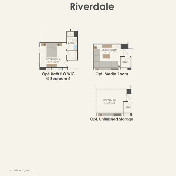 2D floor plan layout for the Riverdale by Pulte Homes in Anna Town Square, Anna, TX (Image 5).