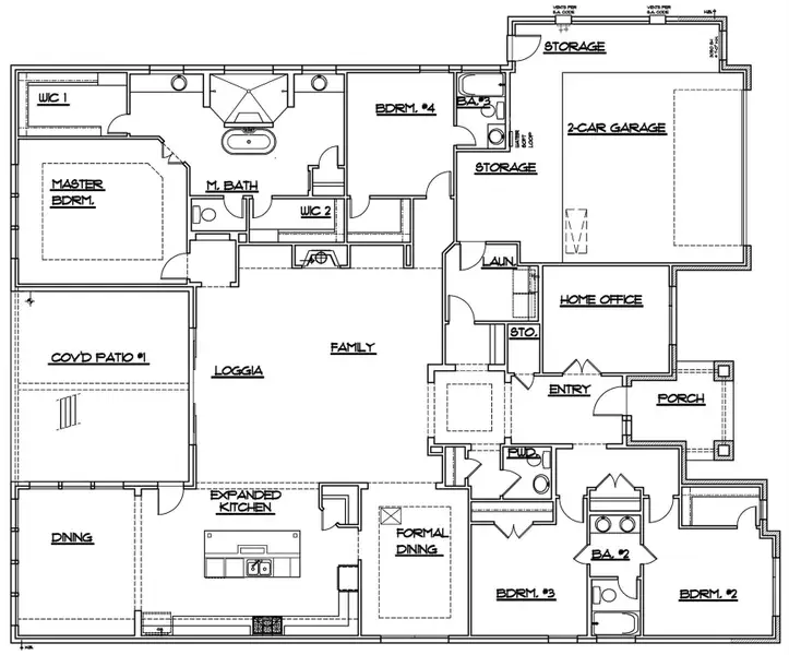 2D floor plan layout of this home in Santa Rita Ranch, Liberty Hill, TX (Image 3).