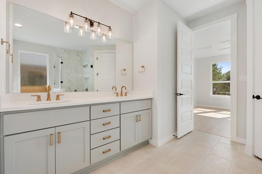 Furnished interior view inside a new home in Terrace Collection at Lariat, Liberty Hill (Image 9). Furnished interior view inside a new home in Terrace Collection at Lariat, Liberty Hill (Image 9).