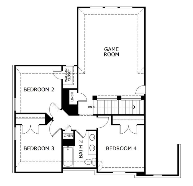 2D floor plan layout for the Concept 2972 by Landsea Homes in Mockingbird Hills, Joshua, TX (Image 4).