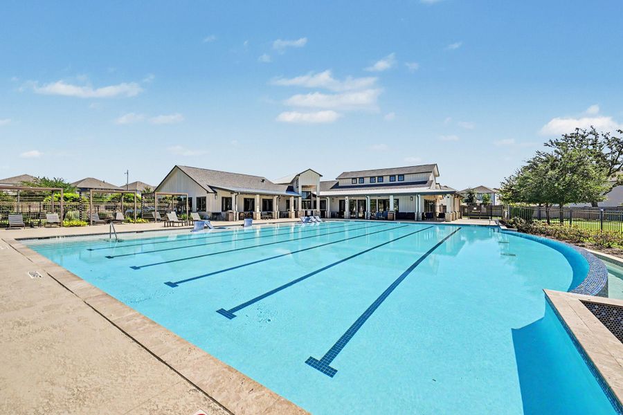 Covered poolside seating provides a comfortable spot to enjoy lunch. Covered poolside seating provides a comfortable spot to enjoy lunch.