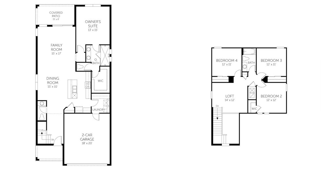 2D floor plan layout for the Magnolia - 40' Homesites by Dream Finders Homes in Hills of Minneola, Minneola, FL (Image 3).