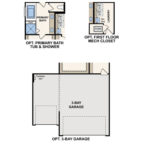 2D floor plan layout for the Finley by Century Communities in Elm Estates, Angleton, TX (Image 5).