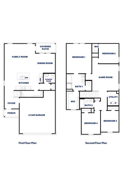2D floor plan layout for the Kate by D.R. Horton in Cypress Green, Hockley, TX (Image 3). 2D floor plan layout for the Kate by D.R. Horton in Cypress Green, Hockley, TX (Image 3).