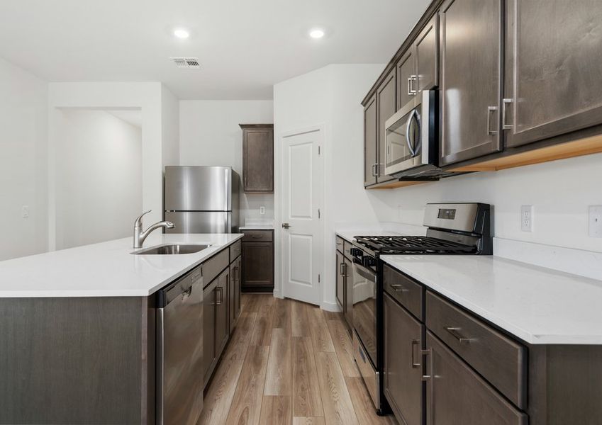 Each kitchen comes with stainless-steel, upgraded appliances included.