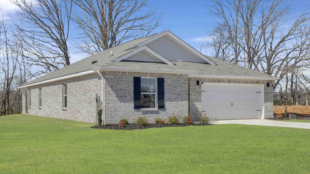 Front exterior of a new home in Bailey Park, Fayetteville, TN, highlighting curb appeal (Image 19). Front exterior of a new home in Bailey Park, Fayetteville, TN, highlighting curb appeal (Image 19).
