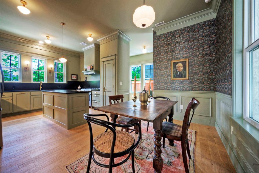 Spacious dining room off the kitchen