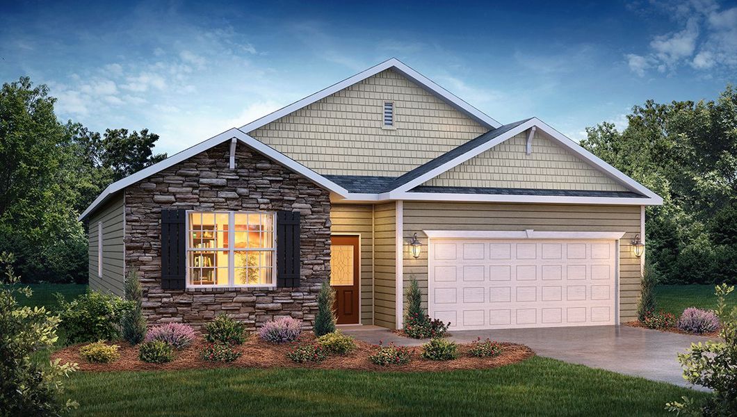 Representative exterior photo of a completed home built from the Cali by D.R. Horton in Logan Farms, Mooresville, NC (Image 25).