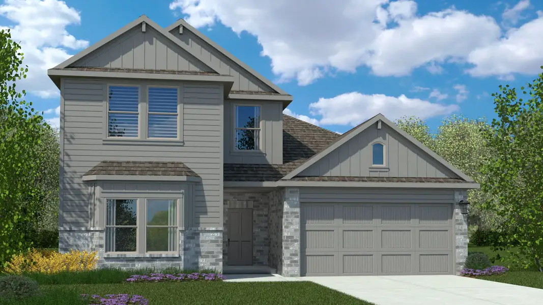 Representative exterior photo of a completed home built from the Midland by D.R. Horton in Hadley Farms, Godley, TX (Image 25).